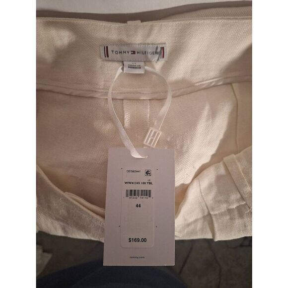 Tommy Hilfiger Mens Off-White Linen Blend Dress‎ Pants Size 44 NEW - Picture 4 of 5